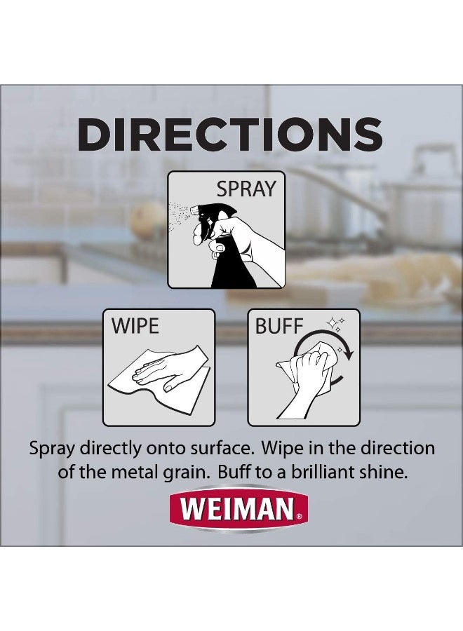 Weiman Stainless Steel Cleaner and Polish Trigger Spray 355ml Fingerprint Resistant Streak Free Shine for Refrigerators Ovens Dishwashers Kitchen Appliances Home Cleaning - Image 2